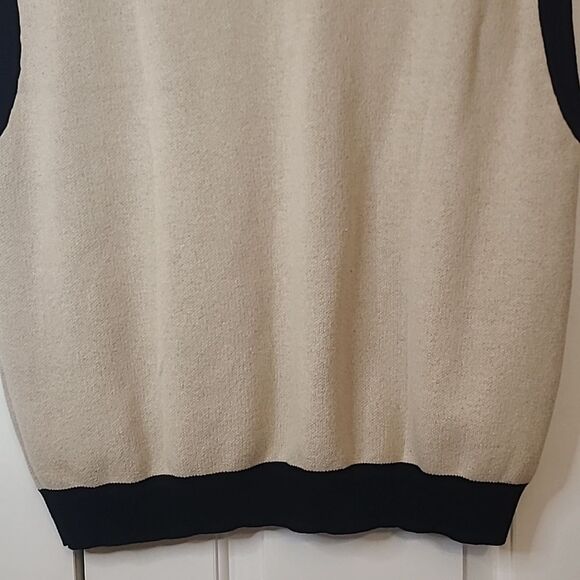 Forever 21 Taupe & Black Argyle Preppy Cotton Sweater Vest Size M - Picture 10 of 14